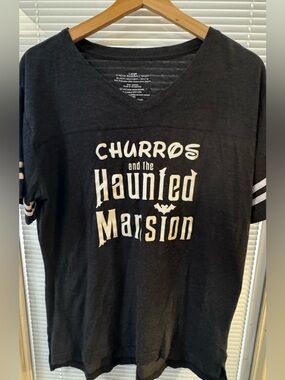 Churros and the Haunted Mansion Black Graphic Tee